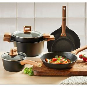 Oala cu capac Camel, Ambition, 20 cm, 2.4 L, aluminiu, negru/maro imagine