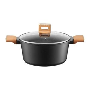 Oala cu capac Camel, Ambition, 24 cm, 4.2 L, aluminiu, negru/maro imagine