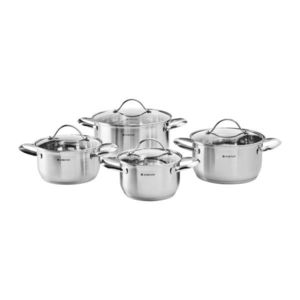 Set oale 8 piese Remi, Ambition, 16 cm/18 cm/20 cm/24 cm, otel/sticla, argintiu imagine