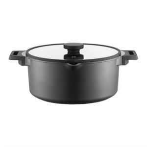 Oala cu capac Noel, Ambition, 28 cm, 6.8 L, aluminiu, visiniu/negru imagine