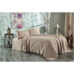 Cuvertura Double Pique, 220x240 cm, 100% bumbac, Lotus, Whitney, cappuccino imagine