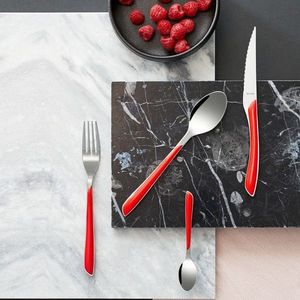 Set tacamuri 24 piese, Amefa, Eclat, inox, rosu imagine