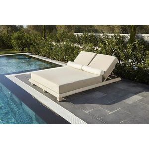 Sezlong de gradina, Clara, Hera, 150x36x212 cm, Ofelina, Bej imagine