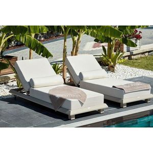 Sezlong de gradina, Clara, Pera, 70x36x212 cm, Ofelina, Bej imagine