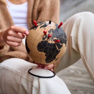 Glob pamantesc decorativ Kesdo, Homla, 15 cm, otel/pluta, maro/negru imagine