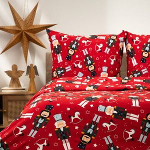 Lenjerie de pat King Size, Aitona, Homla, 3 piese, 200x220 cm, microfibra din poliester, rosu imagine