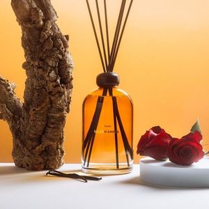 Difuzor de parfum cu betisoare Glow, Homla, 1 L, sticla, galben imagine