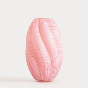 Vaza Swirl, Homla, 17x26.5 cm, sticla, roz imagine