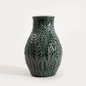 Vaza Natto, Homla, 24x15.5 cm, ceramica, verde imagine