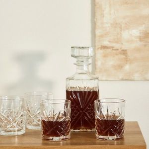 Set carafa si 4 pahare Durable , Homla, 300 ml/900 ml, sticla, transparent imagine