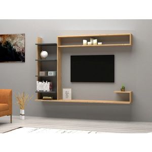 Comoda TV, Puqa Design, Noble, 180x121 cm, PAL, Safir / Antracit imagine