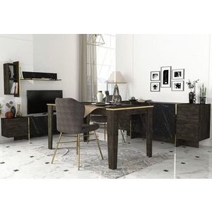 Set mobilier living, Dovelle, Veyron Set 3, PAL, Negru imagine
