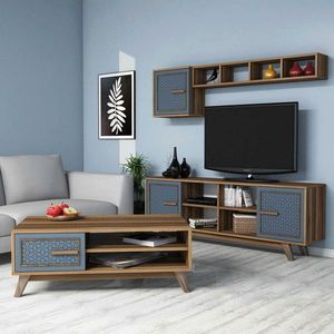 Set mobilier living, Hommy Craft, Ayla, PAL, Nuc / Albastru imagine