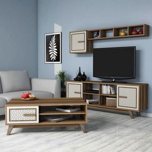 Set mobilier living, Hommy Craft, Ayla, PAL, Maro/Crem imagine
