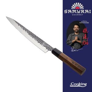 Cutit Sashimi, Samurai Gourmet by Rikito Watanabe si Cooking by Heinner, 24 cm, inox/lemn, maro imagine