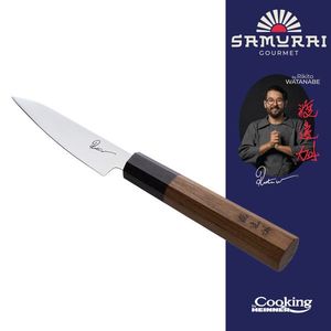 Cutit pentru decojit, Samurai Gourmet by Rikito Watanabe si Cooking by Heinner, 9 cm, inox/lemn, maro imagine