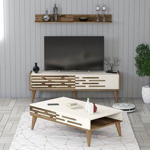 Set mobilier living, Hommy Craft, Valensiya 140, PAL, Maro/Crem imagine