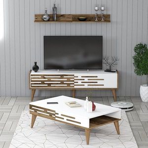 Set mobilier living, Hommy Craft, Valensiya 140, PAL, Nuc/Alb imagine