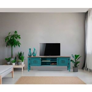 Comoda TV, Ephelia, Ada TV, 150x40x50 cm, MDF , Turcoaz imagine