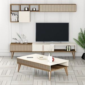 Set mobilier living, Hommy Craft, Milan Set 482, PAL, Maro/Crem imagine