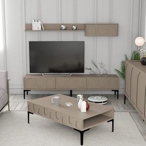 Set mobilier living, Hommy Craft, Lyon 3, PAL, Atlas / Negru imagine