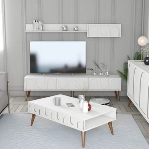 Set mobilier living, Hommy Craft, Lyon 3, PAL, Alb/Maro imagine