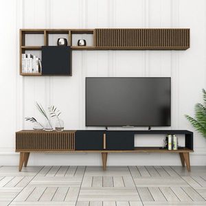 Comoda TV, Hommy Craft, Milan TV, 180x40x35 cm, PAL, Nuc / Antracit imagine