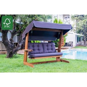 Balansoar de gradina 3 locuri, Swingo, Viva 2200, 220x100x175 cm, Cadru: 100% MOLID cu FSC®, Antracit imagine