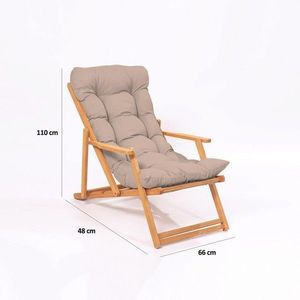 Scaun de gradina, Meya Dekor, My008, 50x81x50 cm, Lemn de fag, Maro / Natural imagine
