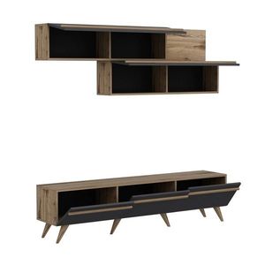 Comoda TV, Inarch, Amsterdam, 180x42x35 cm, PAL, Antracit / Nuc imagine