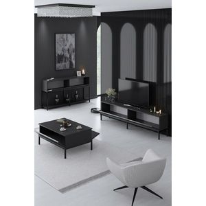 Set mobilier living, Bexley, Lord, PAL, Antracit / Negru imagine