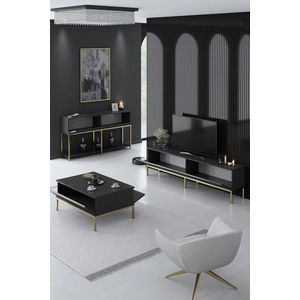 Set mobilier living, Bexley, Lord, PAL, Antracit / Aur imagine