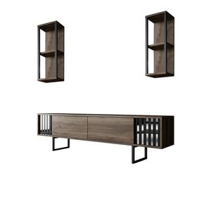 Set mobilier living, Bexley, Chrome Line Set, PAL, Nuc / Negru imagine