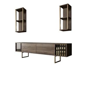Set mobilier living, Bexley, Gold Line, PAL, Nuc / Negru imagine