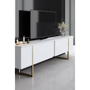 Set mobilier living, Bexley, Luxe, PAL, Alb/Auriu imagine