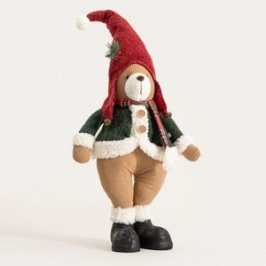 Decoratiune ursulet cu caciula Tartan, Homla, 68 cm, poliester, multicolor imagine