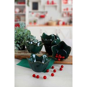 Set boluri pentru aperitive, Keramika, 275KRM1683, Ceramica, Verde inchis imagine