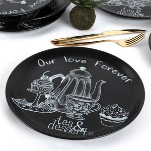Set platouri servire, Keramika, 275KRM1408, Ceramica, Negru mat imagine