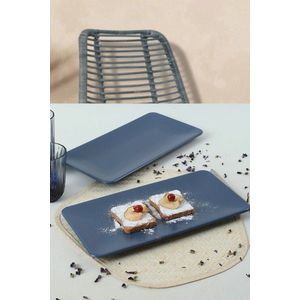 Set platouri servire, Keramika, 275KRM1931, Ceramica , Nu absoarbe apa, Albastru imagine