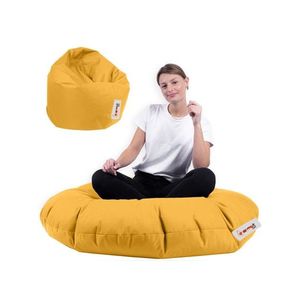 Fotoliu puf, Bean Bag, Ferndale, 100 cm, poliester impermeabil, galben imagine