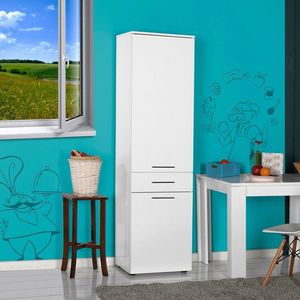 Dulap multifunctional, Adore, Adr-621-Pp-1, 52x187x38 cm, PAL, Alb imagine