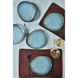 Set platouri servire desert, Keramika, 275KRM2217, Ceramica , Nu absoarbe apa, Turcoaz imagine