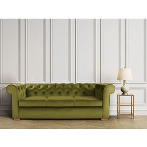 Canapea Oxford Chesterfield, 93x214x75 cm, 3 locuri, Olive imagine
