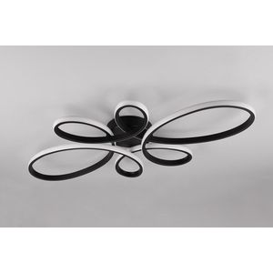 Plafoniera Fly, TRIO, 83x45.5x7.5 cm, 32W, 1x SMD, metal, negru mat imagine