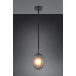 Lustra Facette, TRIO, 17.5x150 cm, 25W, 1x E27, metal, negru mat/gri imagine