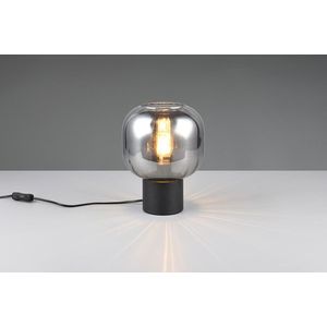 Lampa de masa Diva, TRIO, 20x26 cm, 40W, 1x E27, metal, negru mat/argintiu imagine