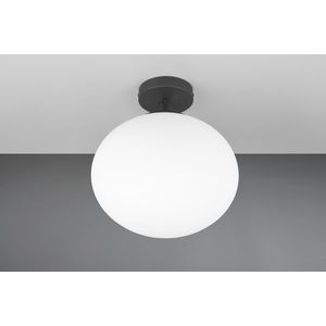 Plafoniera Fomento, TRIO, 30x33 cm, 15W, 1x E27, metal, negru mat/alb imagine