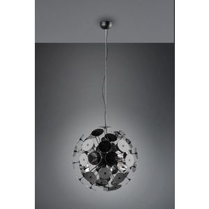 Lustra Discalgo, TRIO, 54x150 cm, 40W, 6x E14, metal, negru mat/argintiu imagine