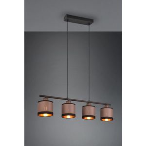Lustra Davos, RL, 75x12x150 cm, 10W, 4x E14, metal, negru mat/taupe imagine