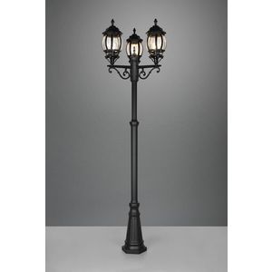 Lampadar de exterior Elvo, TRIO, 57x240 cm, 60W, 3x E27, aluminiu, negru mat imagine